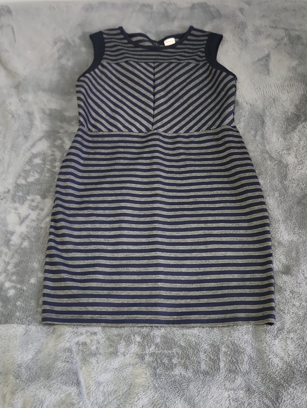 Merona Navy and Gray Striped Sleeveless Sheath Dress